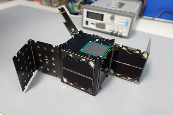 Binar-2, 3, 4 Qualification Model with Solar Panels and Antenna Deployed